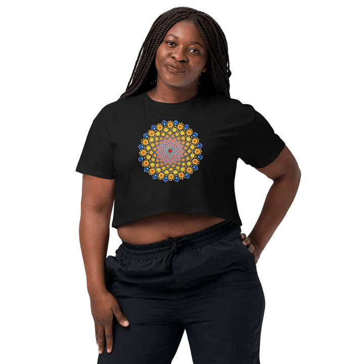 Orange Sunflower Mandala Women's Crop Top product image (1)