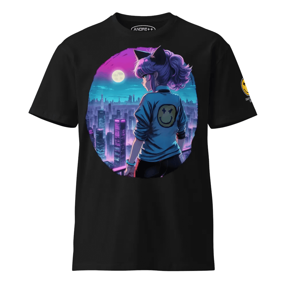 Anime Catgirl Rooftop (AS Colour Unisex Premium T-Shirt) product image (1)