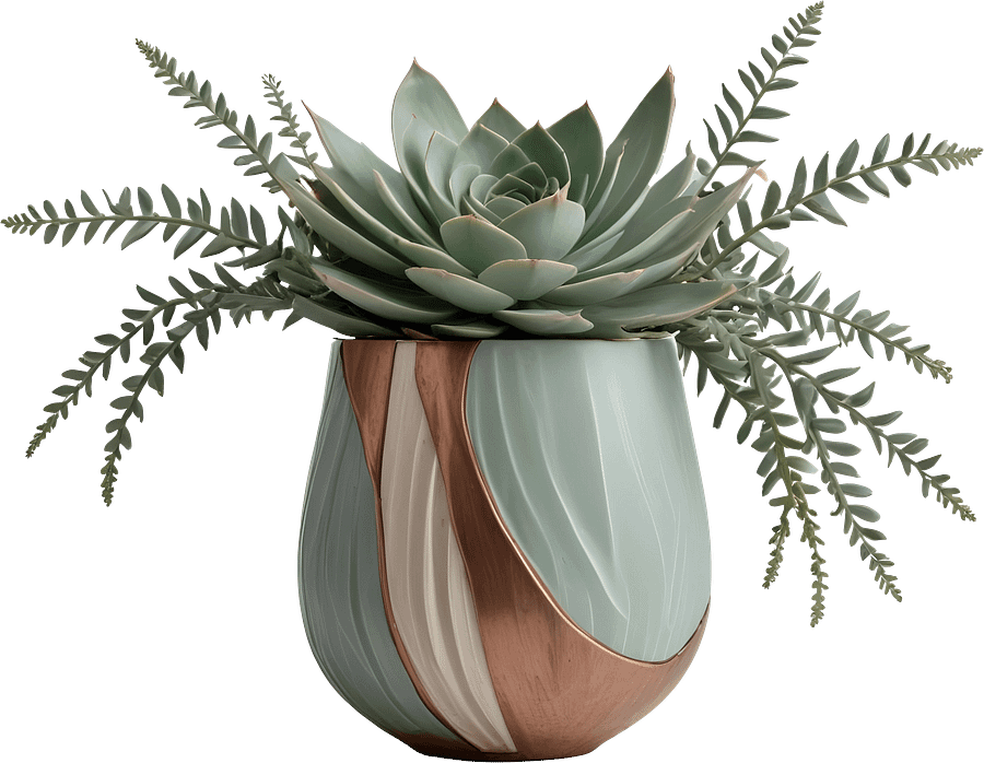 Art Deco Succulent Planter – Gatsby Grace PNG product image (1)