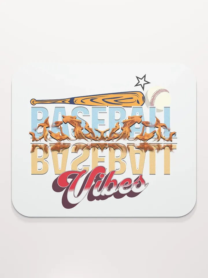 Baseball Flaming Vibes Mouse Pad product image (1)