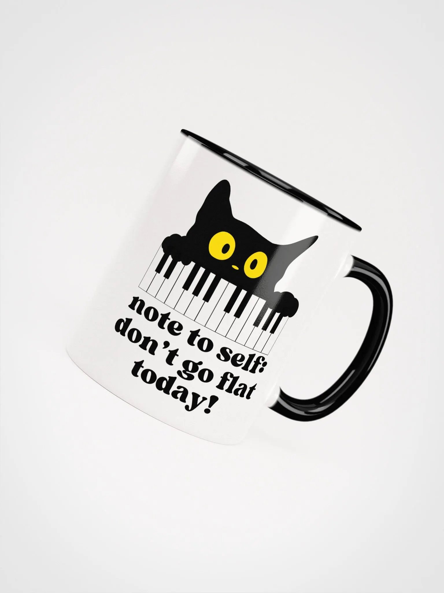 Note To Self: Don't Go Flat Today Mug - Gift For Singers And Cat Lovers product image (1)