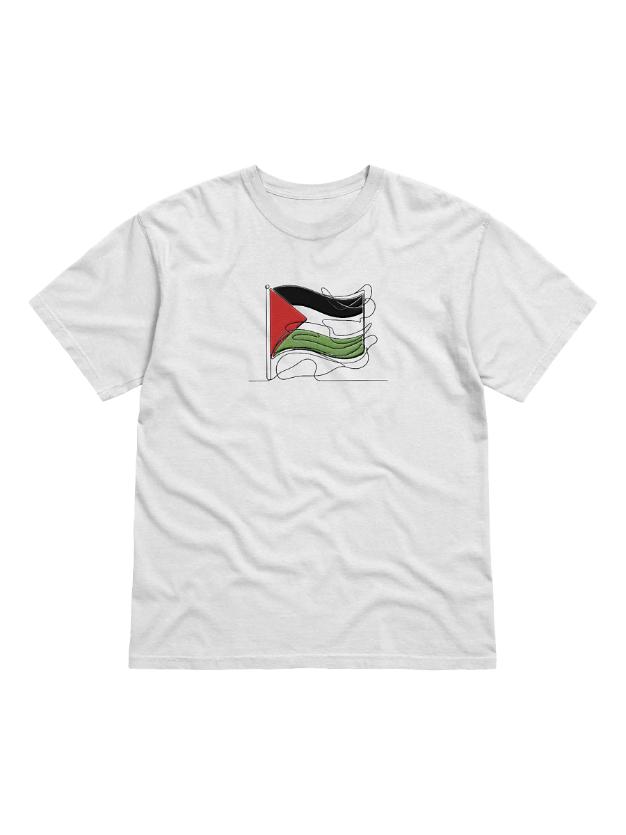 Palestine Embroidered Line Art Flag Premium T-Shirt product image (1)