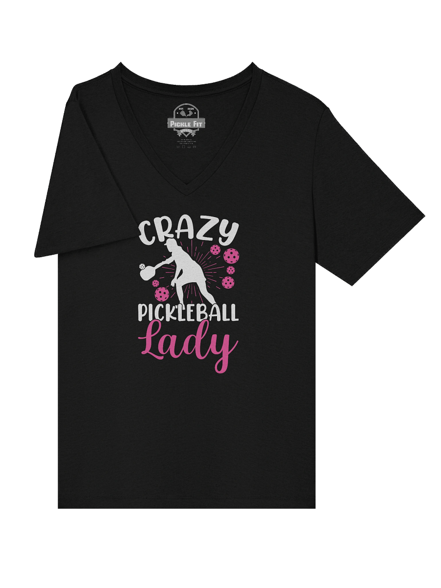 Crazy Pickleball Lady V-Neck Tee product image (5)