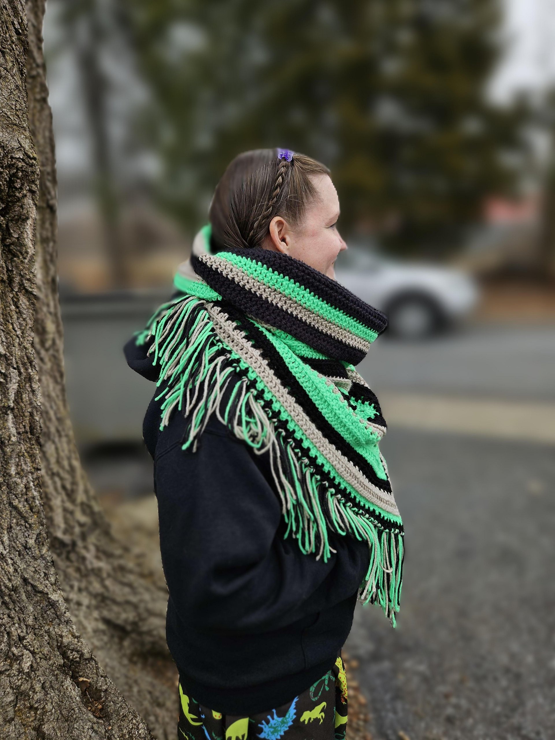 Crochet Wild Oleander Hooded Scarf product image (5)