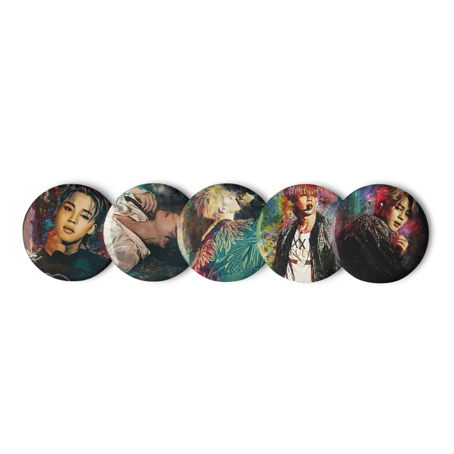 BTS - Jimin Set of Buttons 1 - Designed by ChimberArt product image (5)