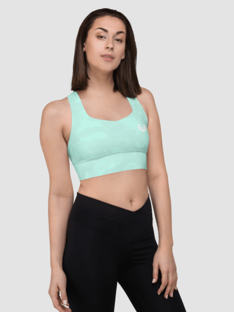 Longline Sports Bra - Mint Camo product image (3)