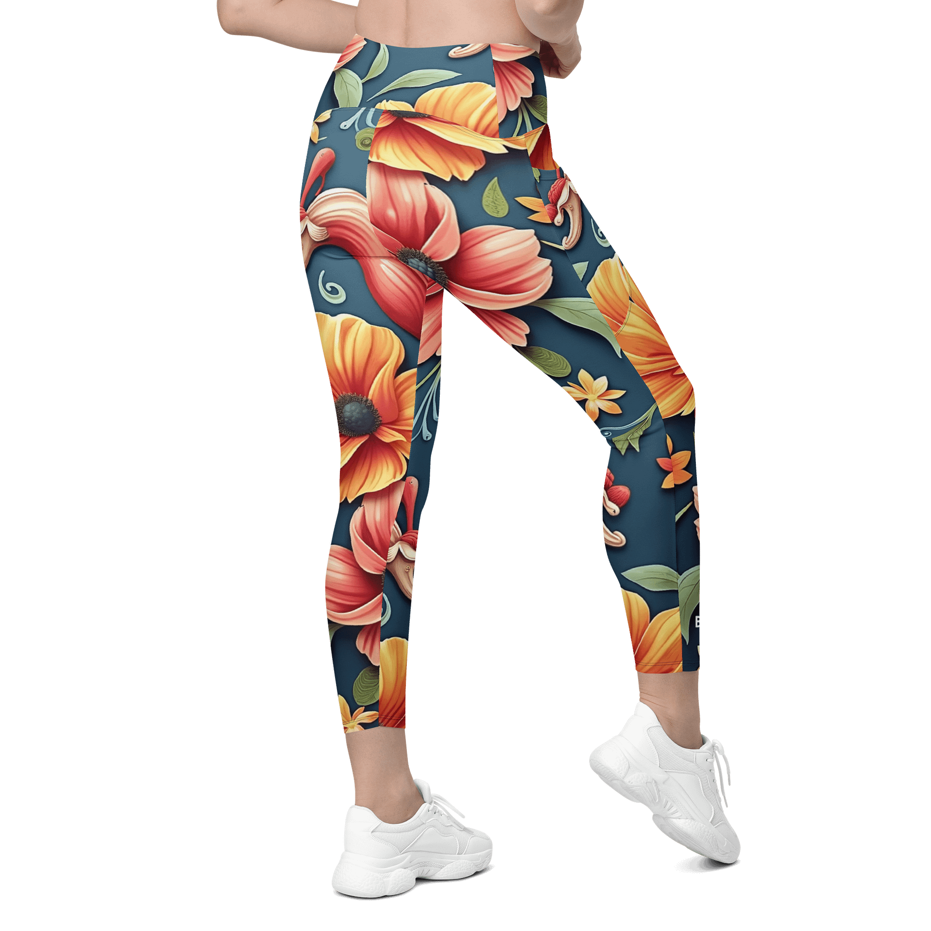 Barry Grady 'Floral Fiesta' Crossover Leggings with Pockets product image (9)