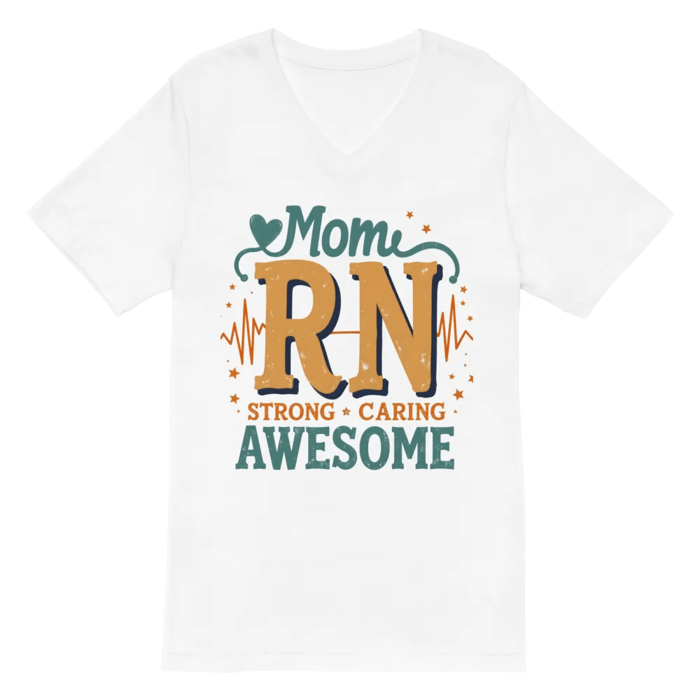 Mom RN, Strong, Caring, and Awesome V-Neck Tee product image (6)