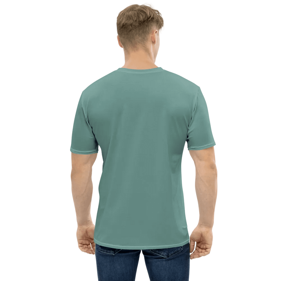 Plain Medium Teal Green Soft Summer Men's Crewneck Polyester Heavyweight Premium T-Shirt by Treasure Pie product image (3)