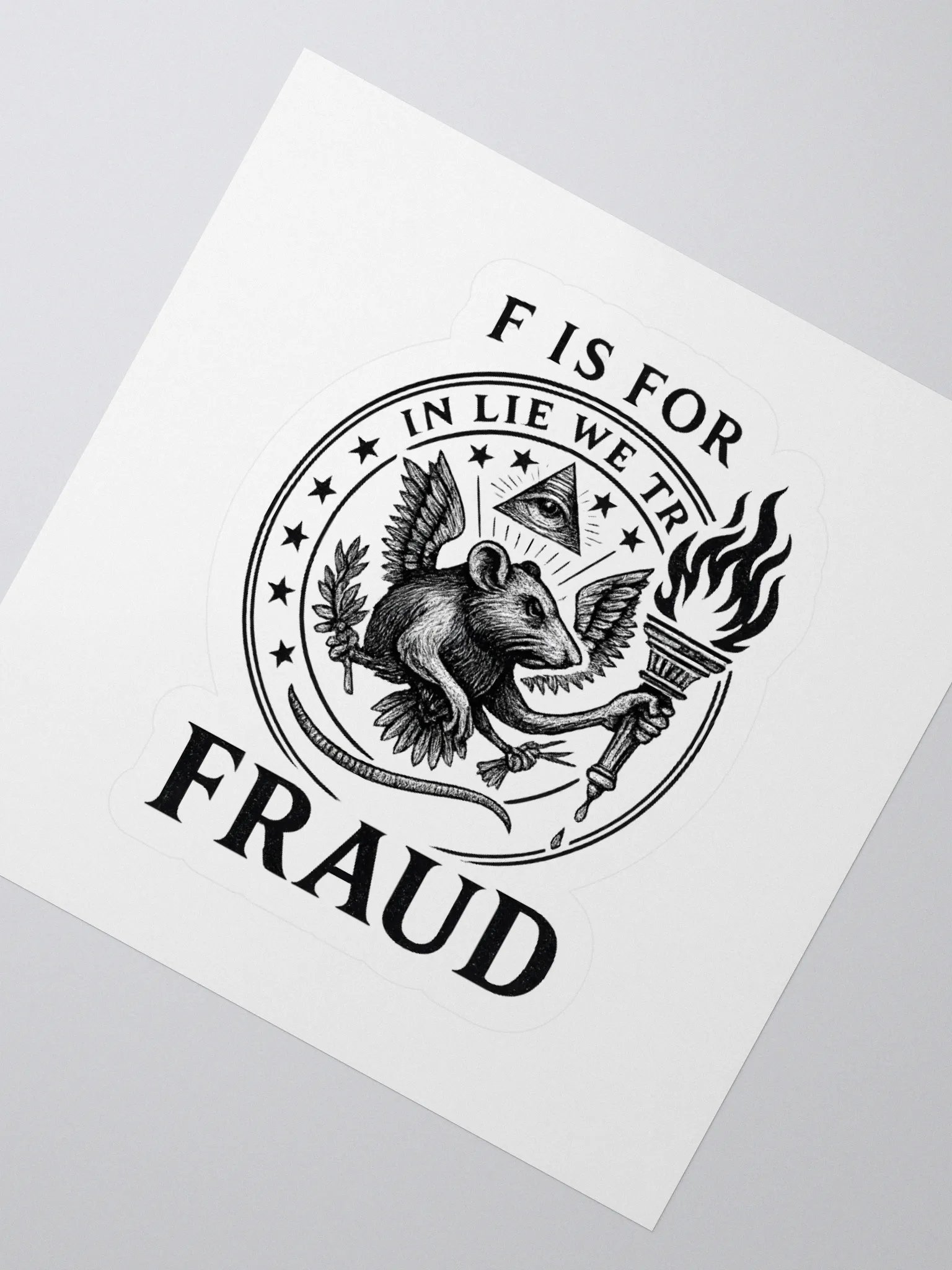 F is for fraud sticker by dark alphabet product image (2)