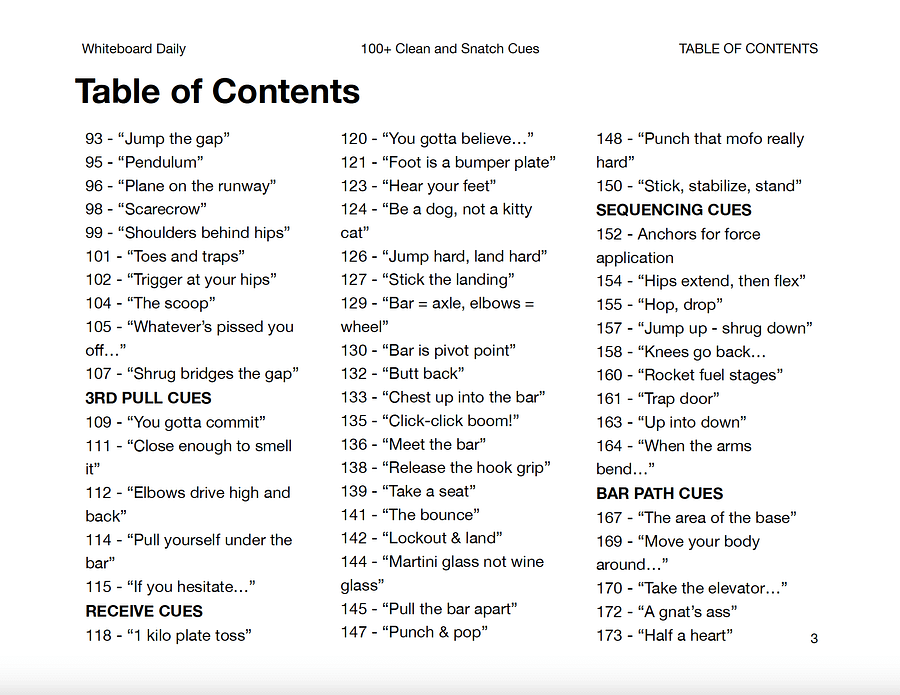 eBook: 100+ Clean & Snatch Cues - Volume 1 product image (3)