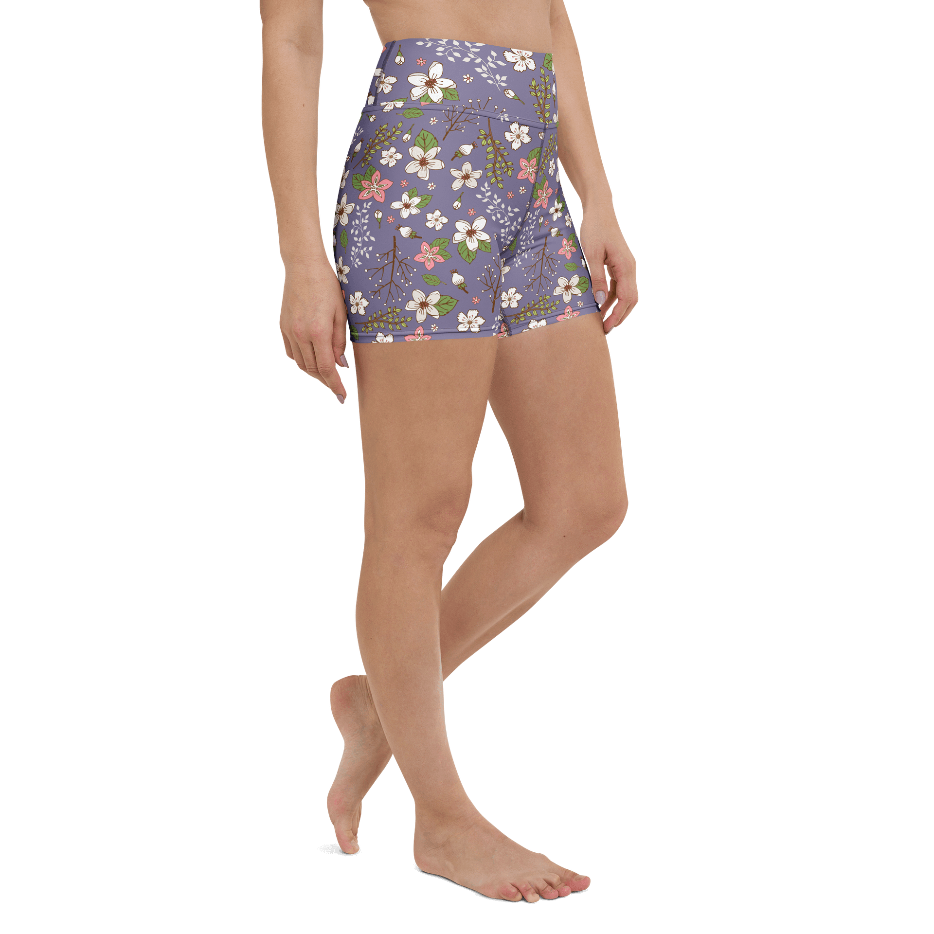 Floral Bike Shorts – Women’s High-Waisted Workout & Athleisure Shorts product image (3)