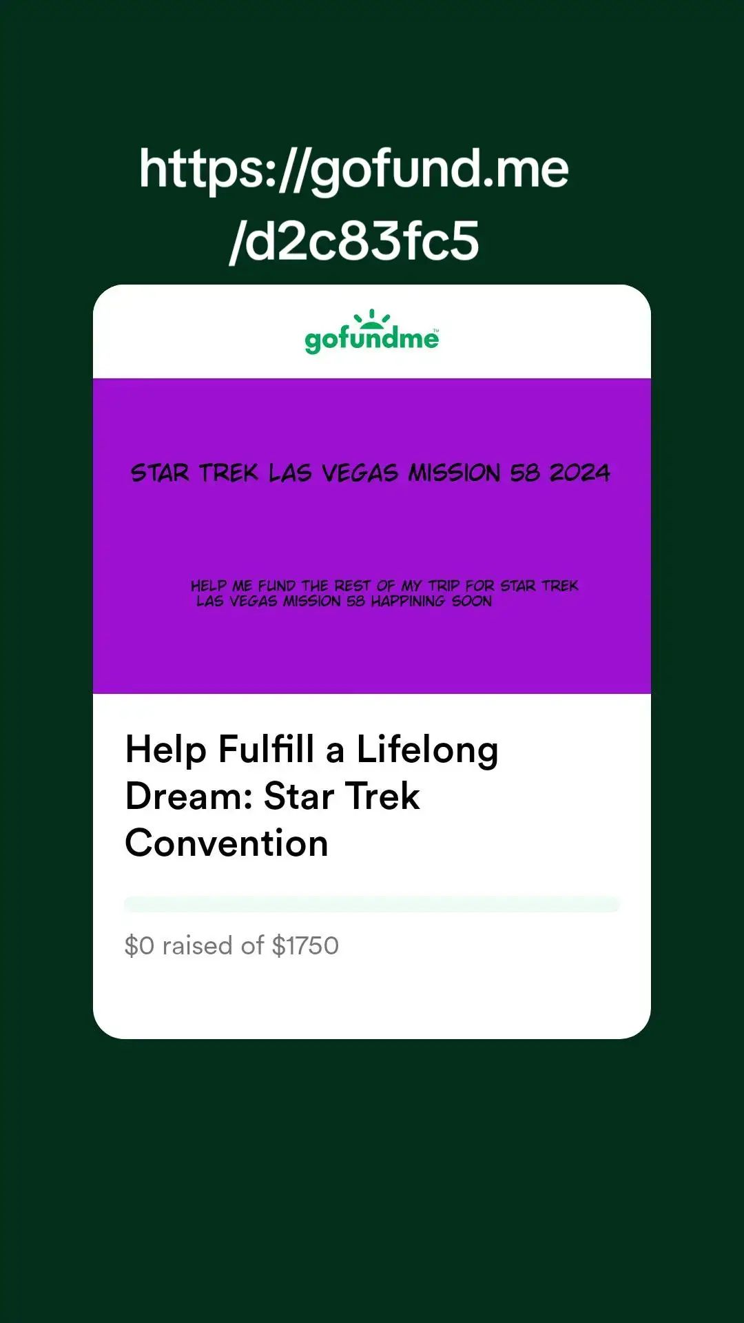 help me go star trek convention in las vegas with this fundraiser #startrekconvention #stlv58 #startreklasvegas2024 #gofundme #gofundmehelp @GoFundMe 
