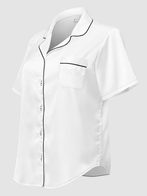 Photo showing All-Over Print Women's Short Sleeve Pajama Top