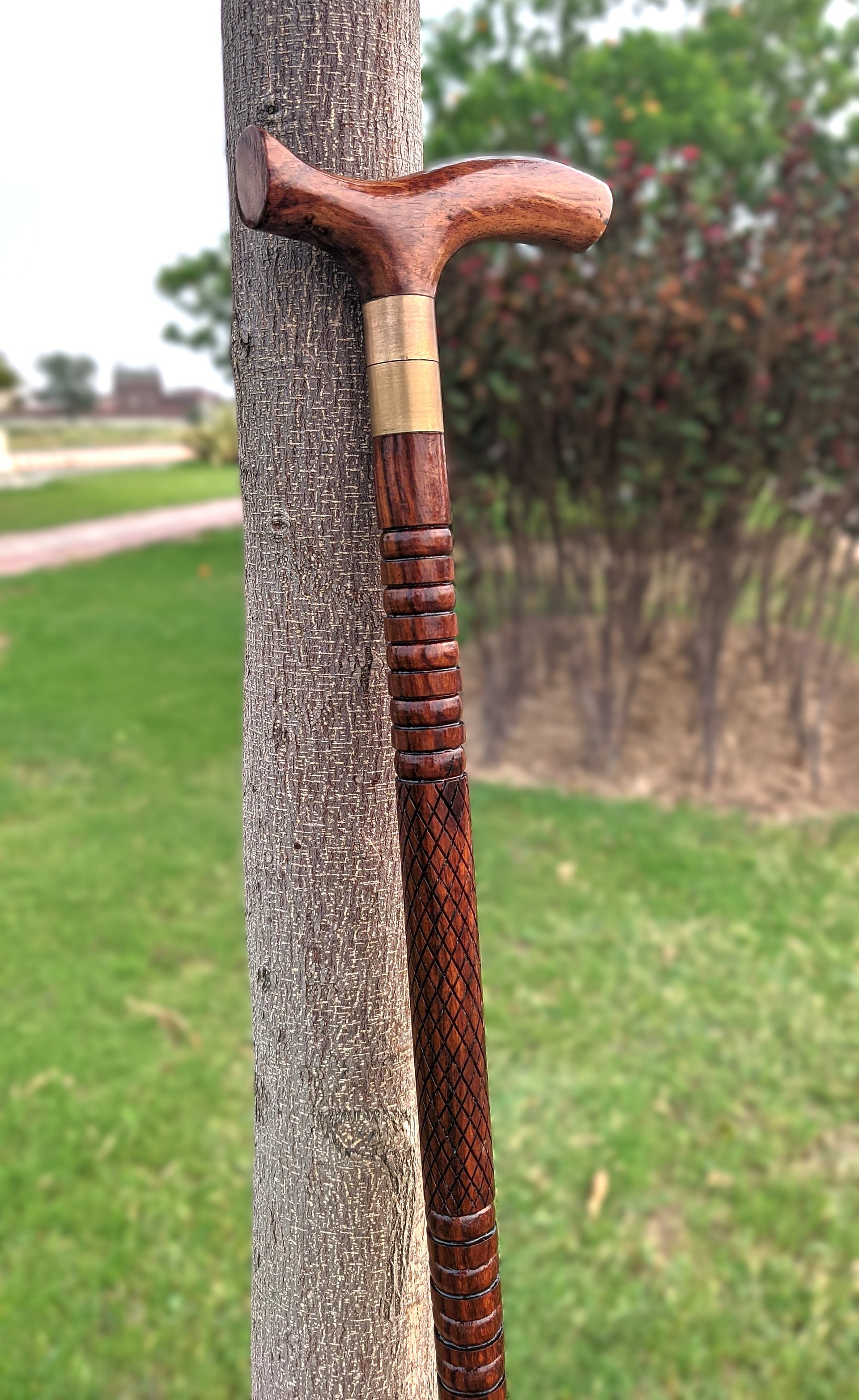 Premium Wooden Walking Stick & cane with Hidden Knife Handle product image (8)