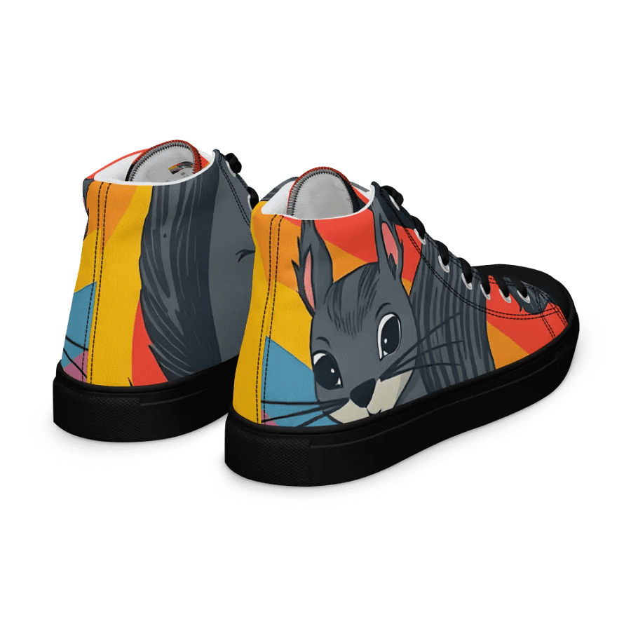 Retro squirrel Chic: Handmade Women's premium Canvas high tops product image (7)
