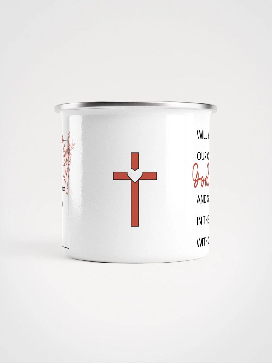 Wildflower godmother proposal Christian enamel mug with Bible verse - Camping gear Enamel Mug product image (4)