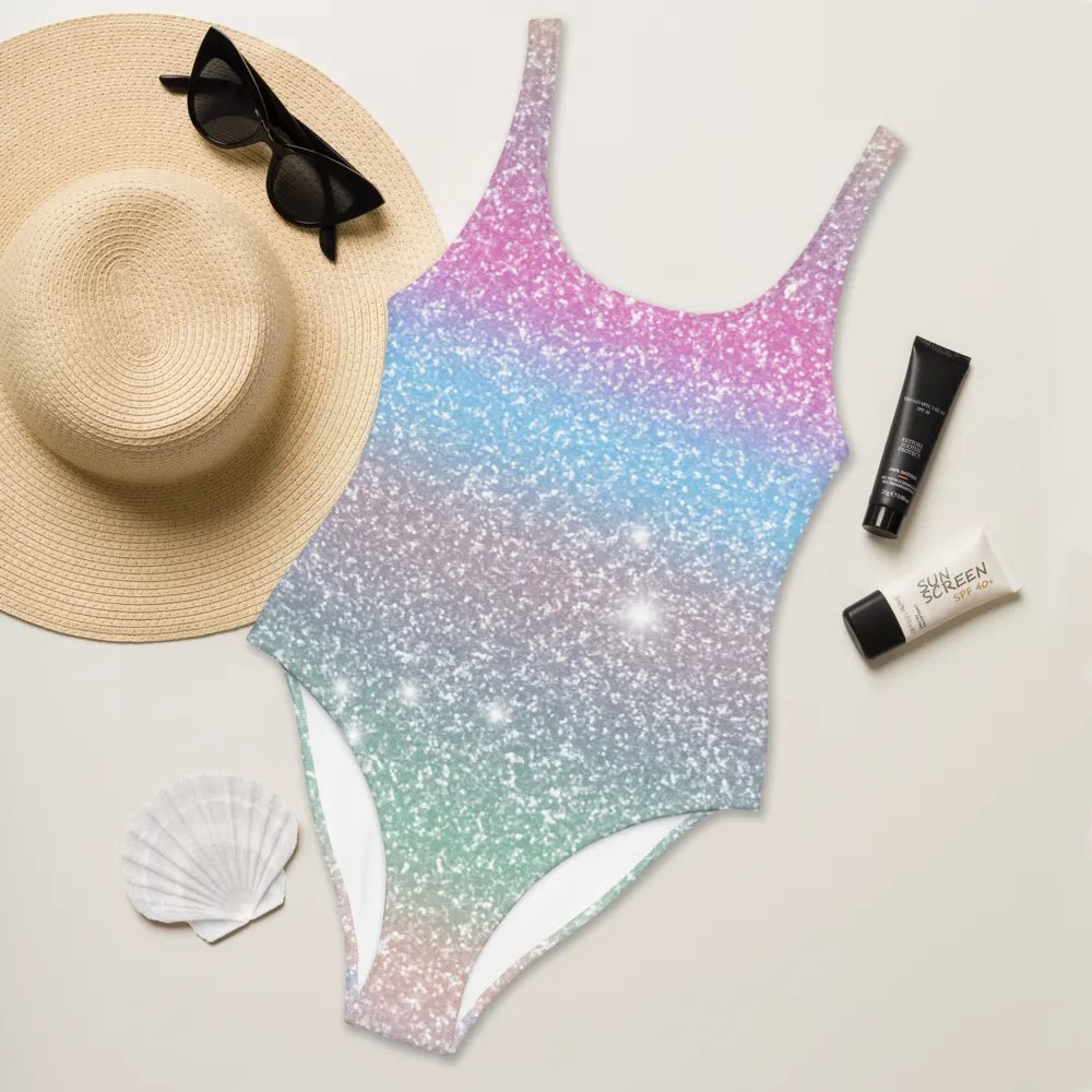 Glitter Unicorn Texture Design One Piece Swimsuit (6) product image (6)