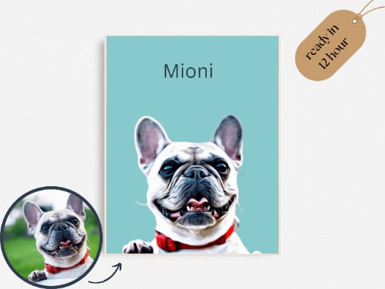 Pet Portrait Custom and Personalized. Pet Dog Wall Art DIGITAL DOWNLOAD, Custom Pet Portrait in Oil Painting Style, Pet Memorial Gift product image (11)
