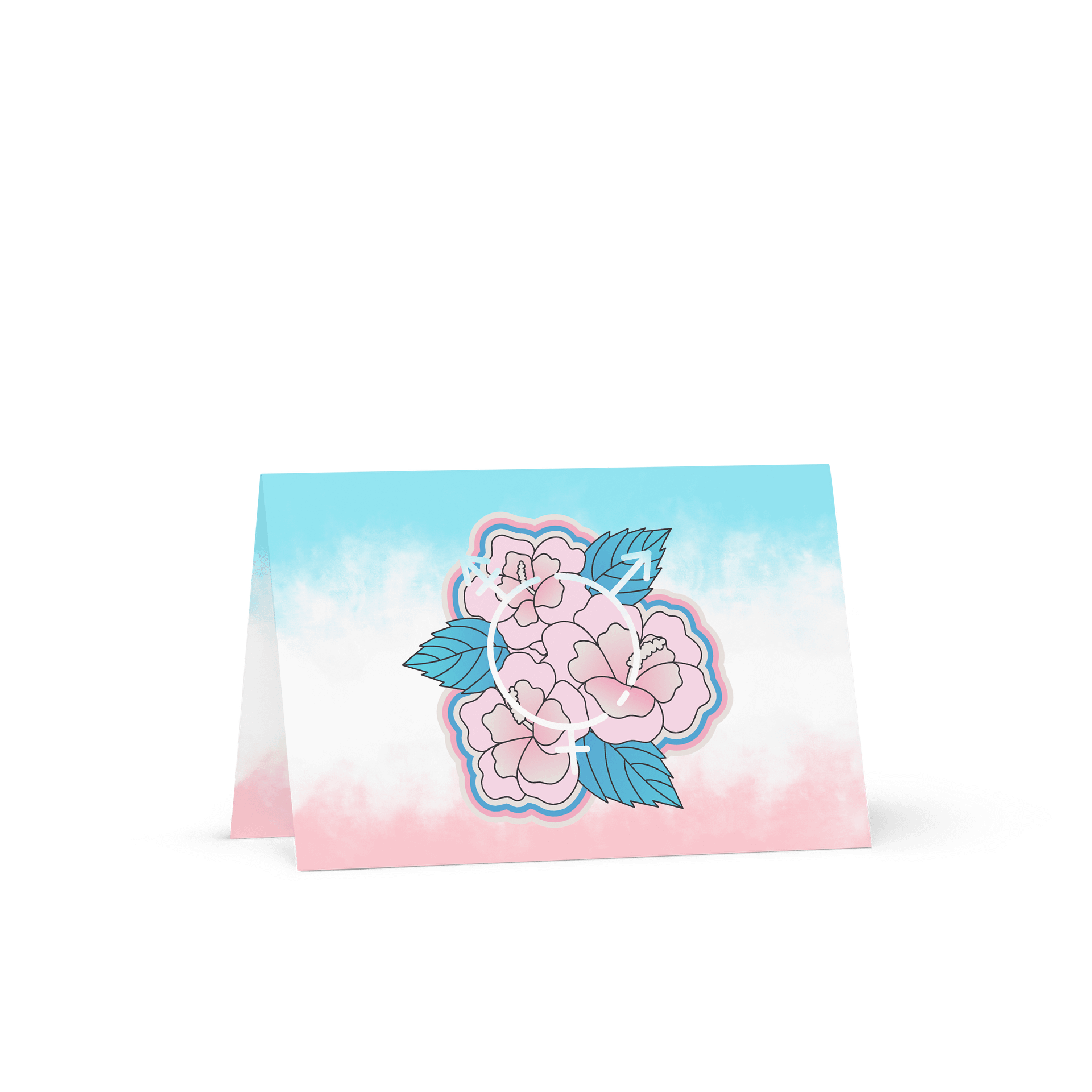 LGBTQIAP2S+ 2025, Trans Flower with Symbol, Greeting Card product image (1)