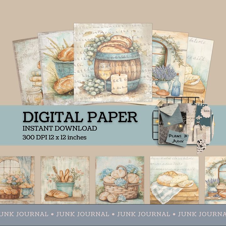 For The Love of Bread - Digital Papers V3 - Commercial Use product image (1)
