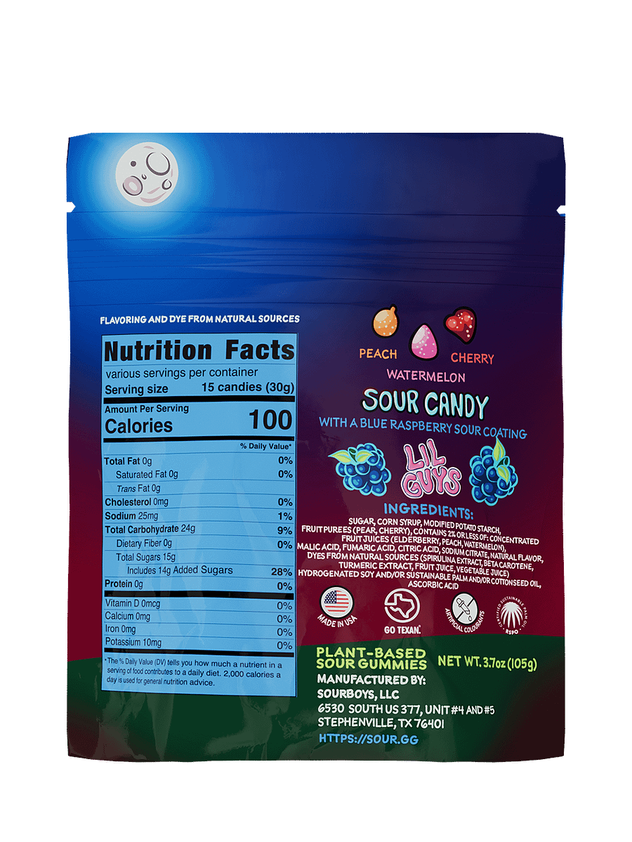 Blue Raspberry Sour Gummies - Lil Guys product image (2)