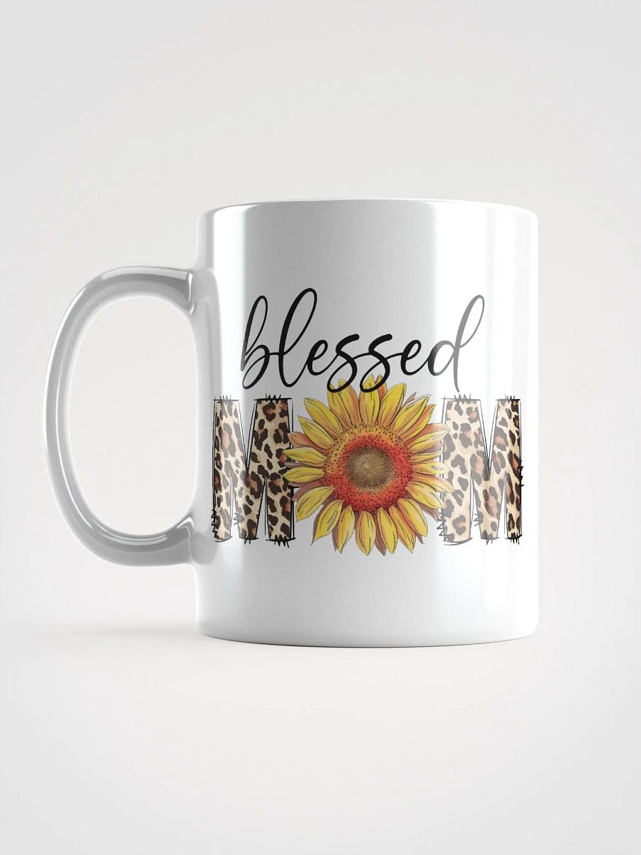 Sunflower Leopard Print Blessed MOM Mug product image (4)