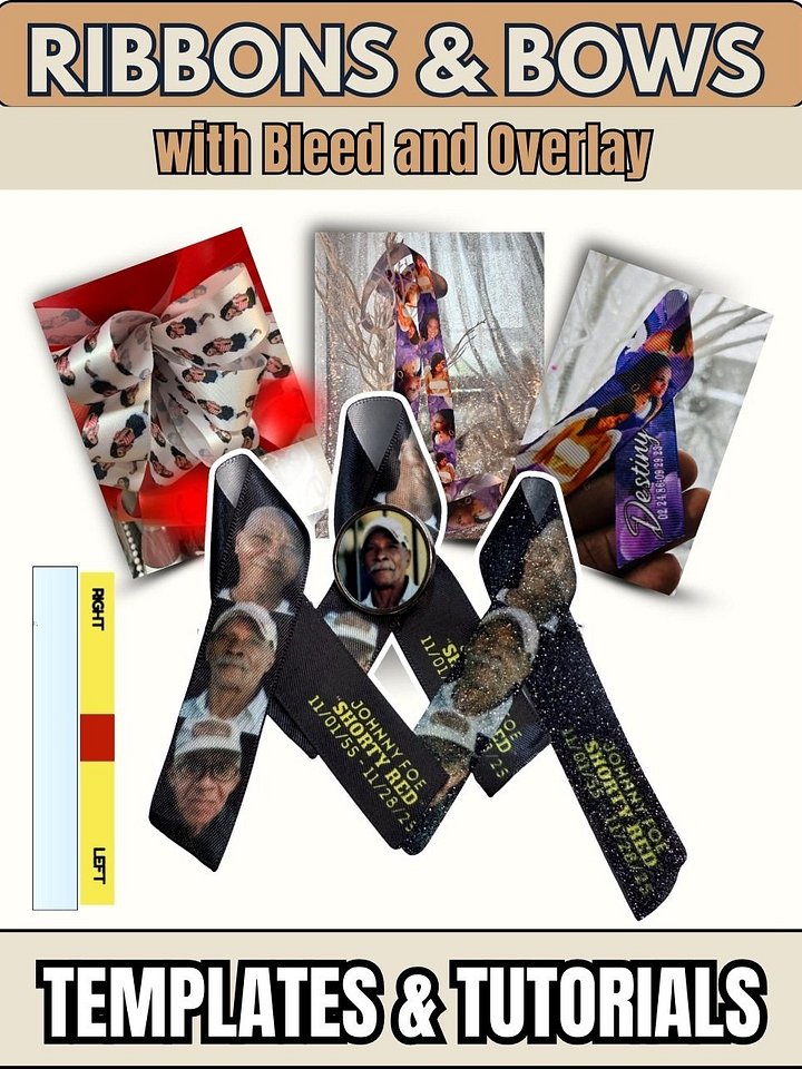 Custom Ribbon Templates for Memorial Bows, Wreaths, Gift Baskets - DIY Playlist Included product image (1)
