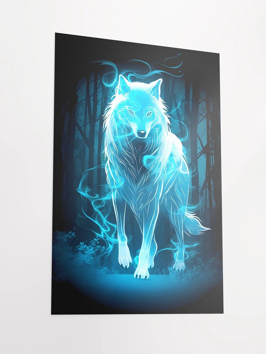 Ethereal Blue Wolf of the Enchanted Magic Forest Spirit Animal Matte Poster product image (4)