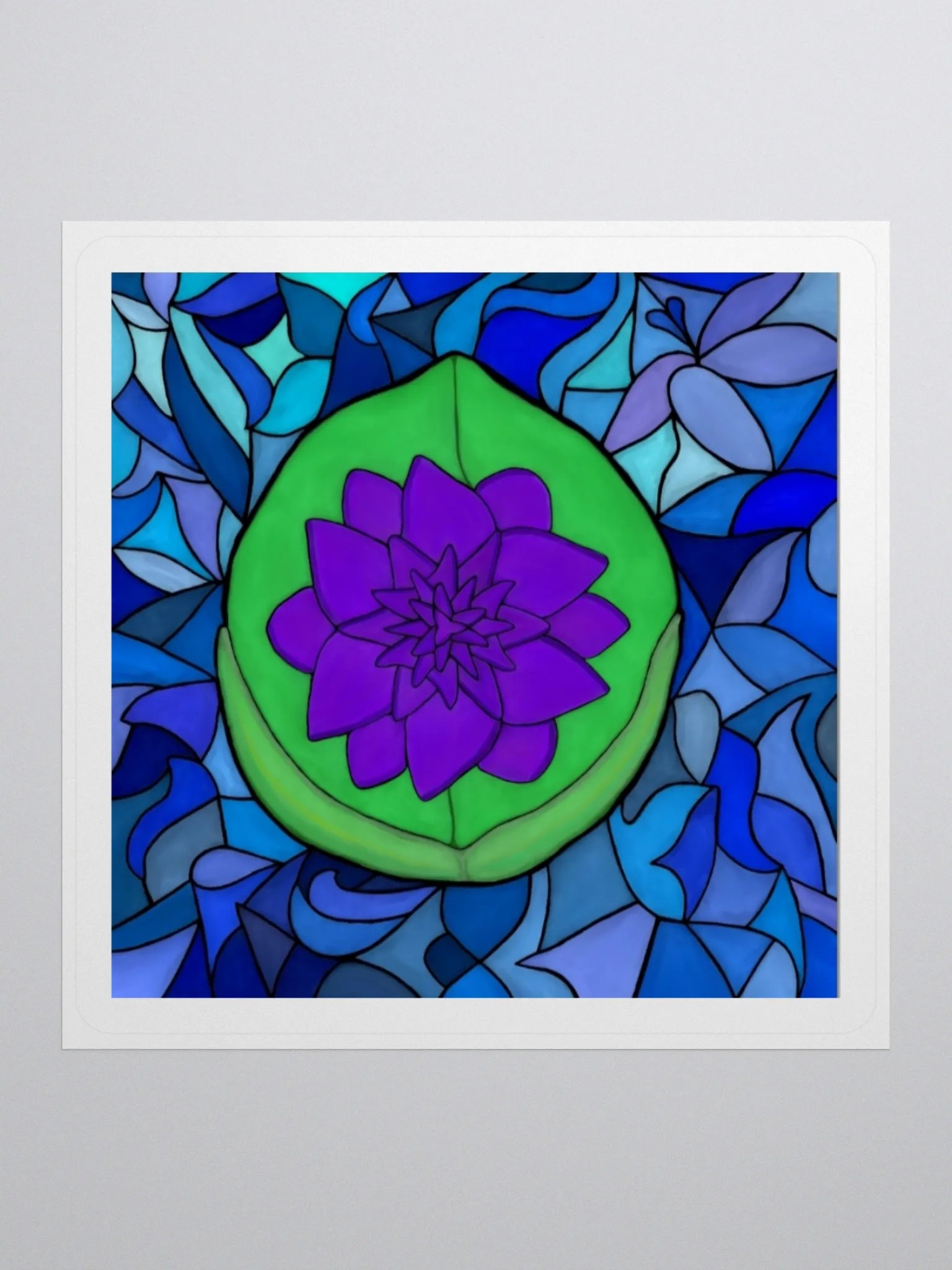 Purplish Blue Blooming Lilypad Kiss Cut Stickers product image (2)