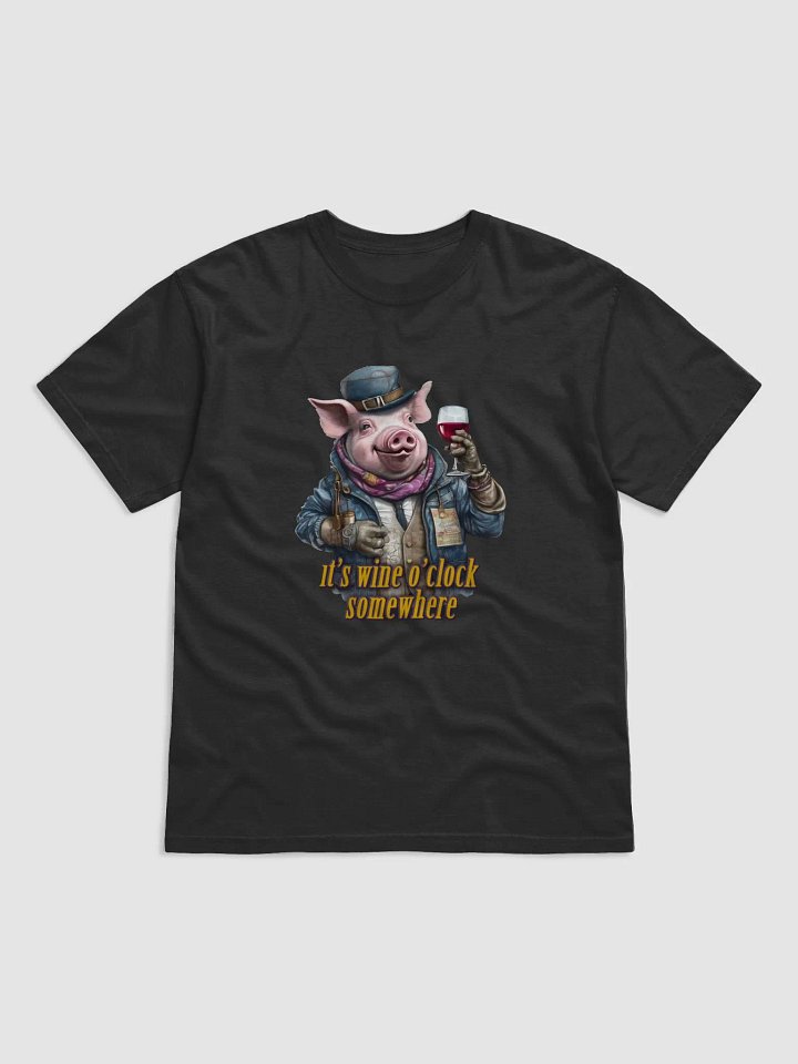 it's wine o'clock somewhere Pig and Glass of wine product image (1)