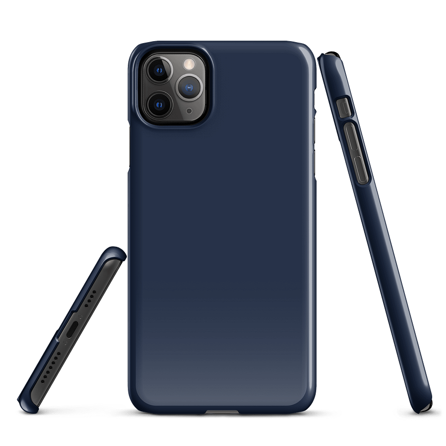 Navy Blue Solid Color iPhone® Glossy Snap Case product image (3)