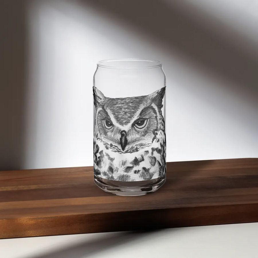 Owl Drawing Glass Can Cup product image (35)