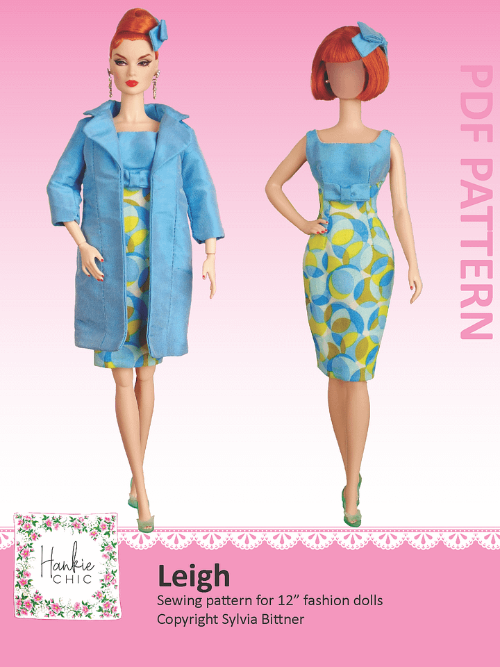 Leigh sewing pattern for 12" fashion dolls product image (1)