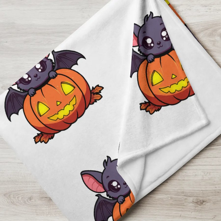 Glowing Halloween Bats Throw Blanket product image (5)