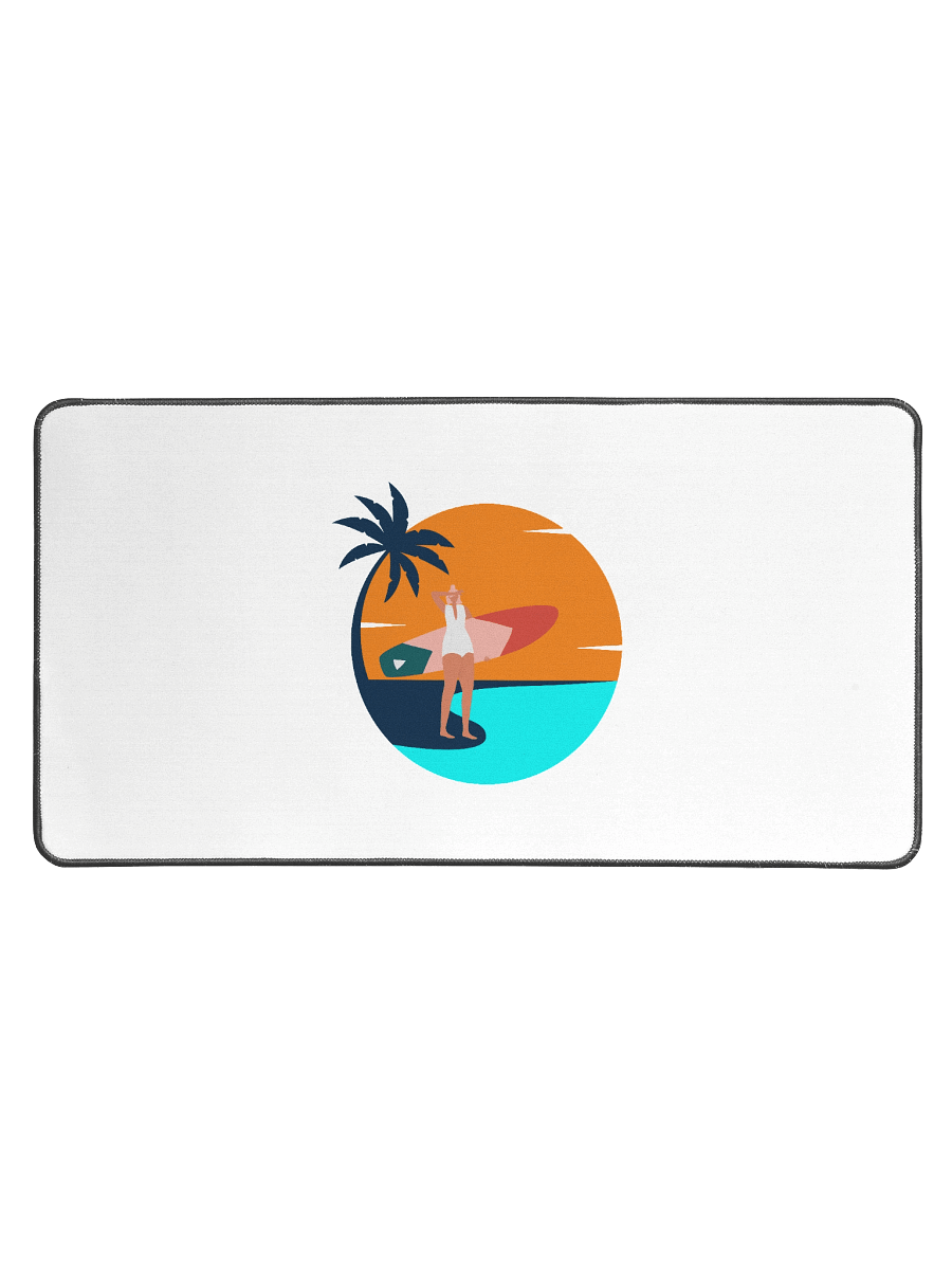 Catch Waves, Not Feelings – Retro Surf Girl Aesthetic Desk Mat product image (1)