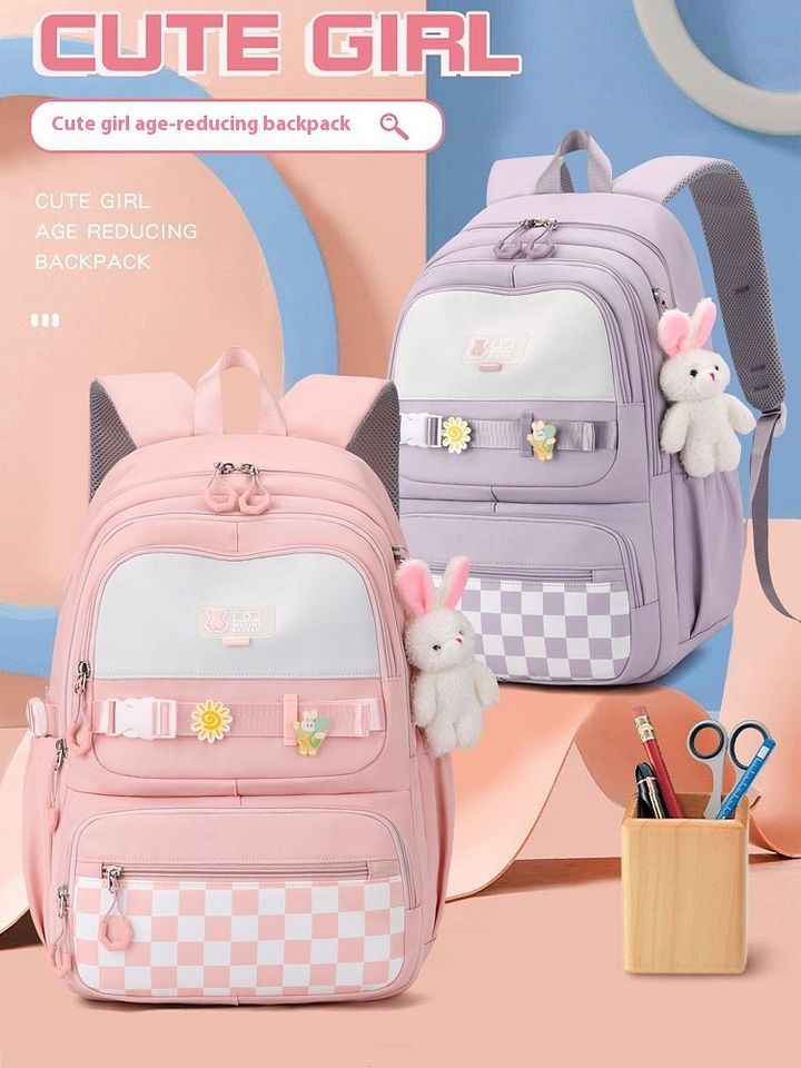 High School Student Burden Reduction Spine Protection Large Capacity Simple Backpack product image (1)