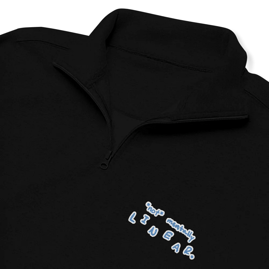 *not* mentally linear. (aqua bubble design) embroidered quarter zip product image (1)