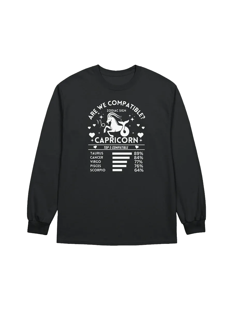 Capricorn Zodiac Sign Romantic Compatibility - Gildan Ultra Cotton Unisex Long Sleeve T-Shirt - Dark Colors product image (2)