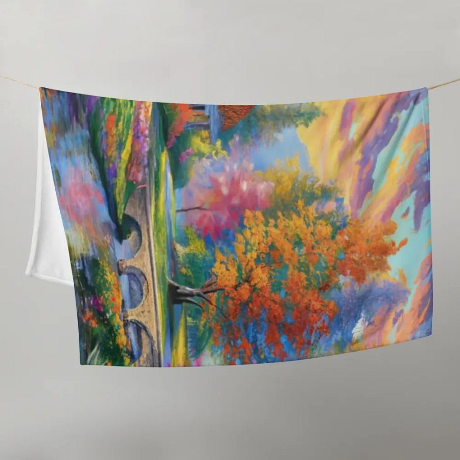 Tranquil Landscape Cottage Throw Blanket product image (11)