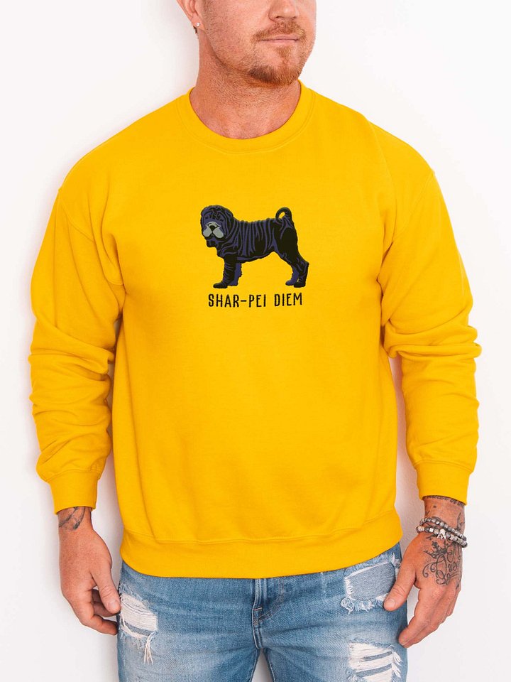 Shar-Pei Diem(2) Sweatshirt (Embroidered) of a Chinese Shar-Pei(Black) product image (2)