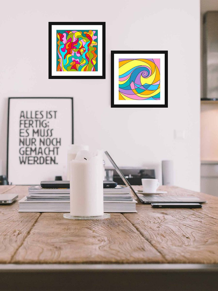 Vibrant Interlocking Shapes Poster - Abstract Square No. 6 product image (5)