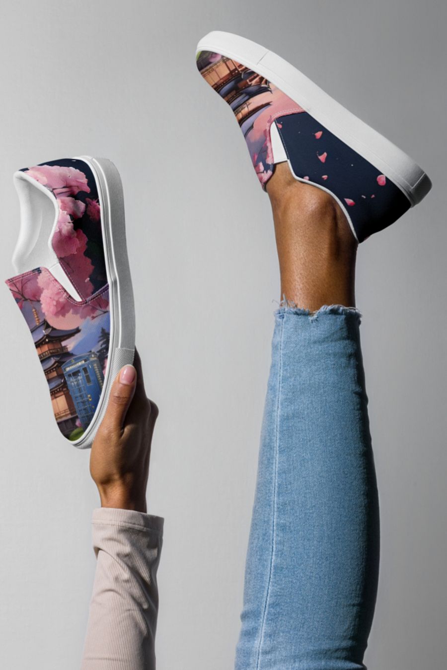 Dr Who Tardis in Japan All Over Print Slip on Shoes product image (2)