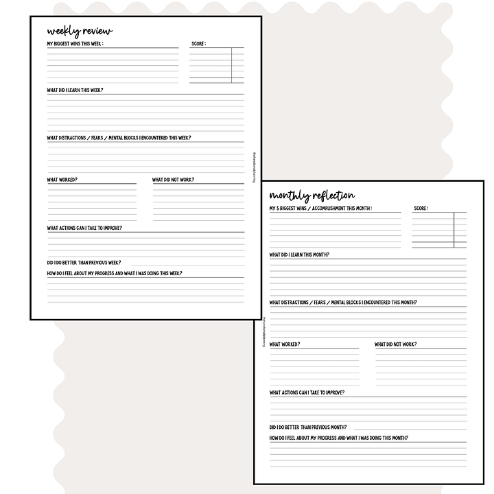Weekly & Monthly Reflection - Letter size product image (1)
