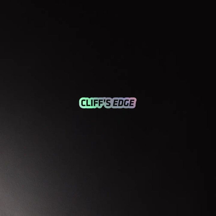 Cliff's Edge Holographic Laptop Sticker. product image (2)
