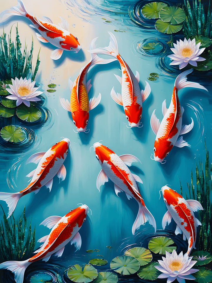 Harmony Koi Fish Digital Art product image (1)