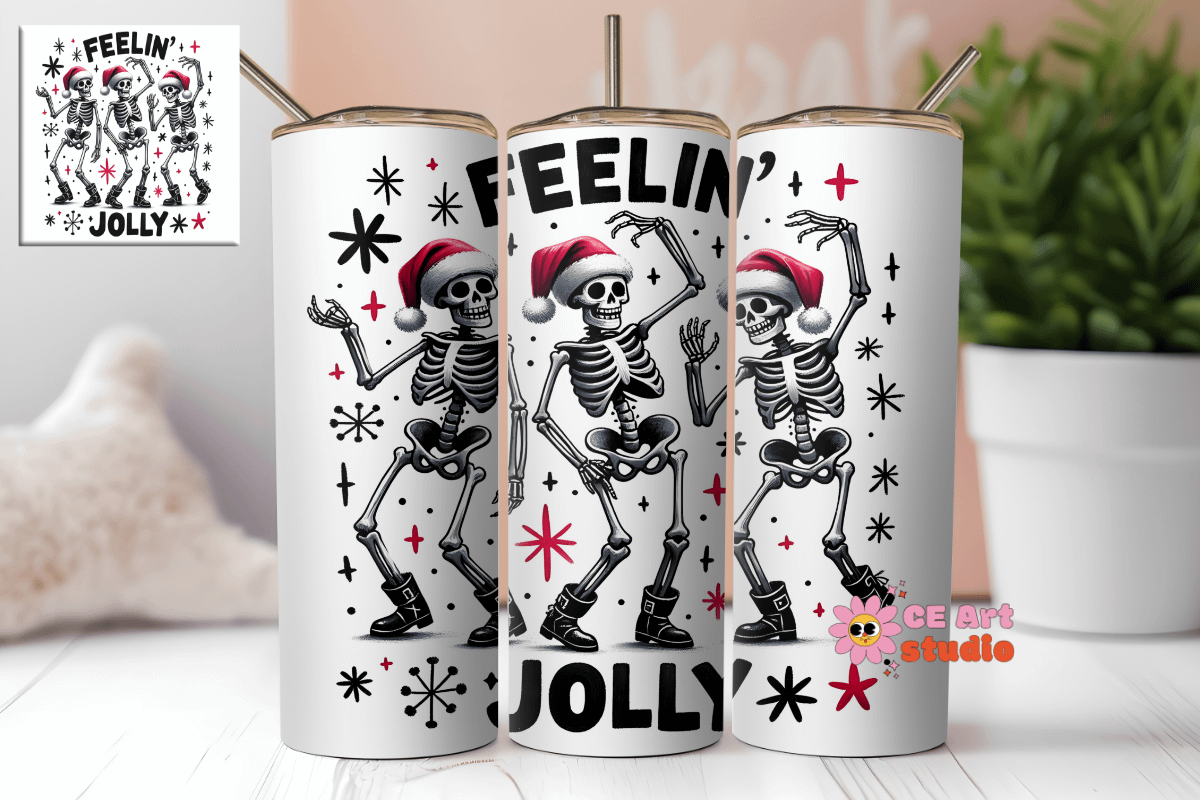 Feelin' Jolly Tumbler Wrap PNG product image (1)