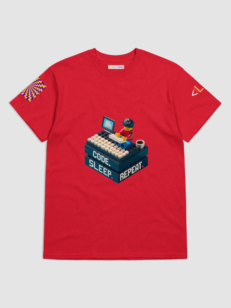 Code. Sleep. Repeat. — Pixel Dev Tee by Limitless product image (1)