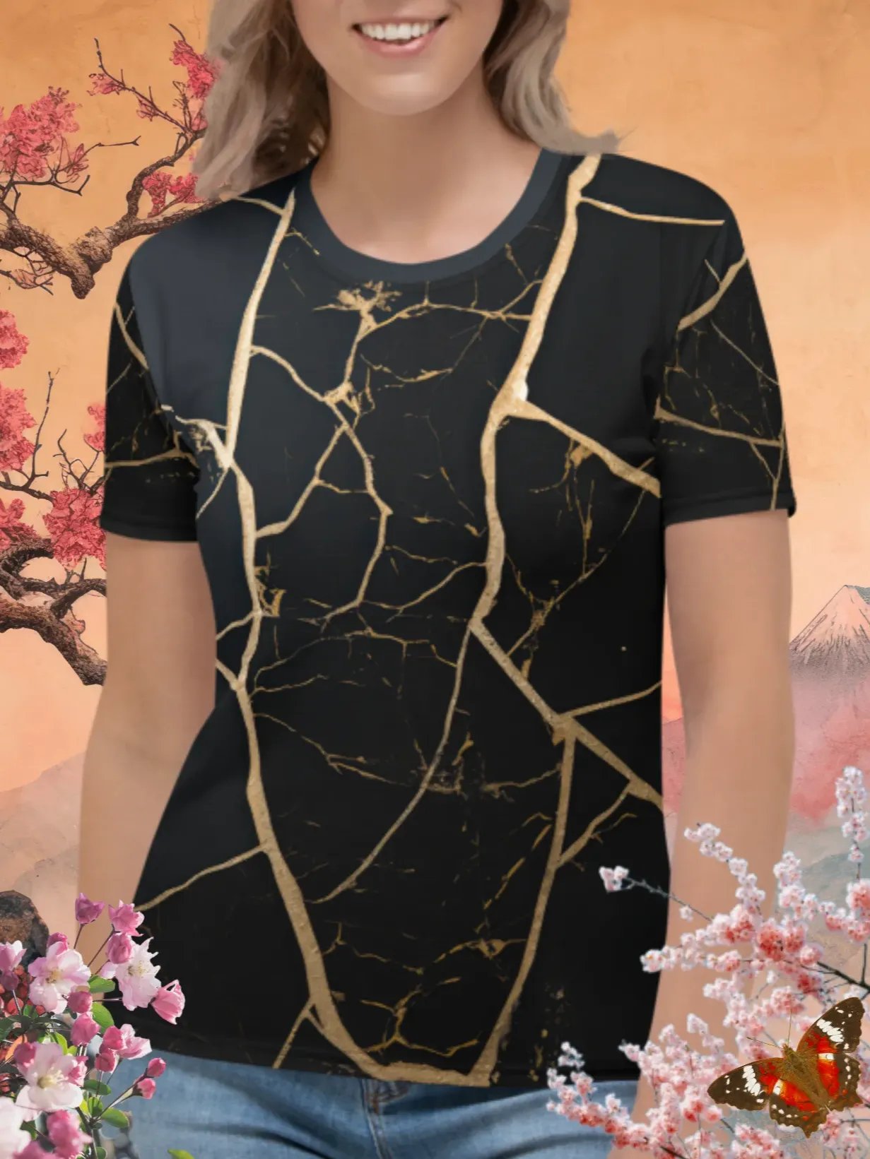 Luxe Kintsugi Print T-Shirt product image (1)