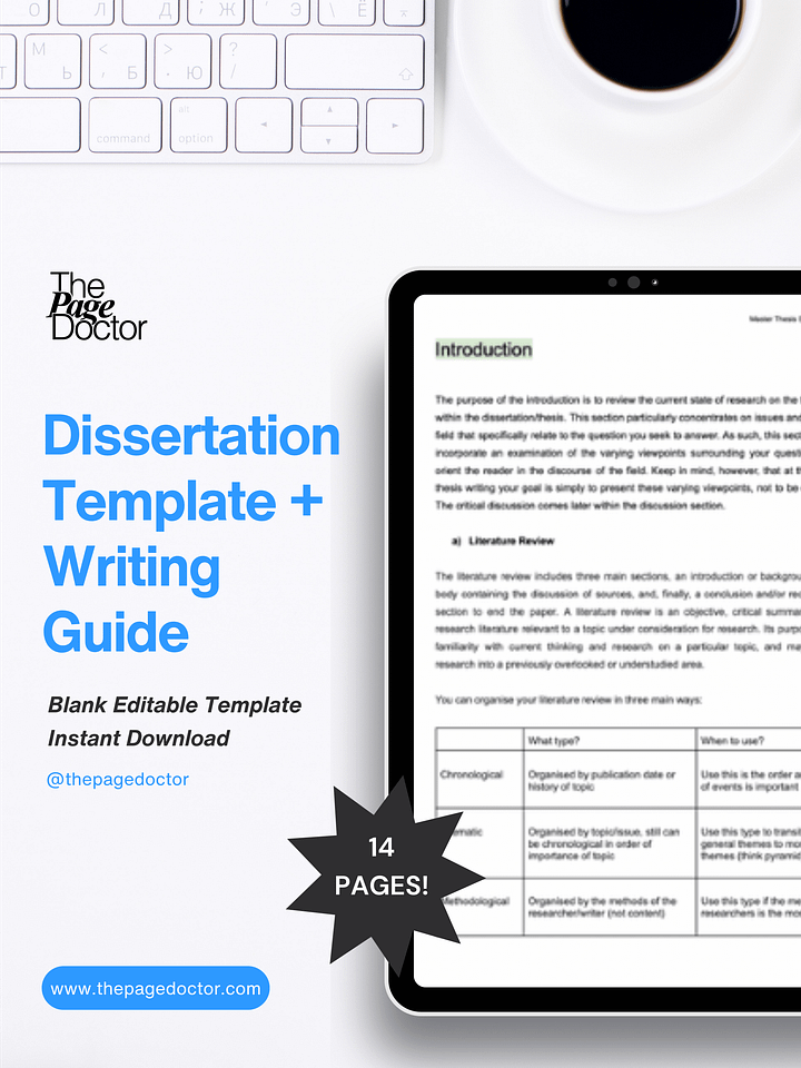 Dissertation Template + Writing Guide eBook (Research-Based) product image (1)